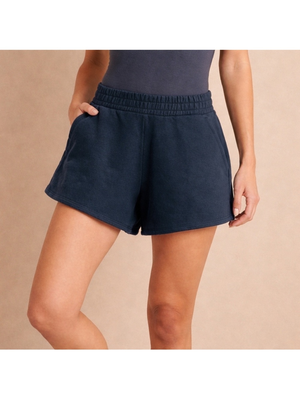 Women's Navy Pull-On Fleece Shorts